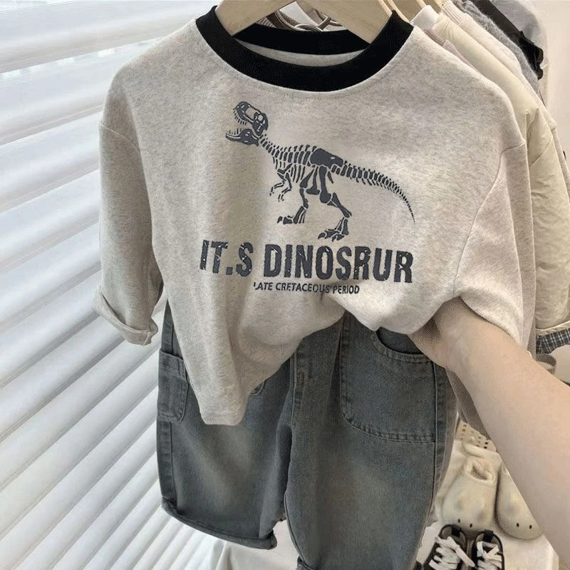 100纯棉儿童纯棉T恤长袖男女童春秋打底衫2025新款宝宝洋气上衣潮