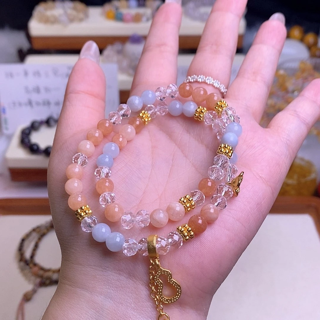 合金手链水晶橙月光
