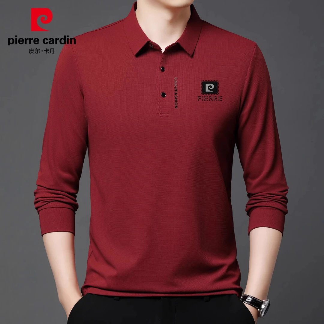 皮尔卡丹高端男士长袖Polo衫2025秋季新款通勤休闲打底上衣男装