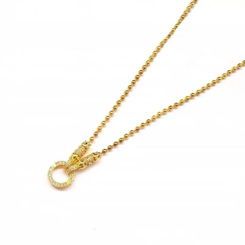 铜合金项链 TG2010黄色莲花扣链子