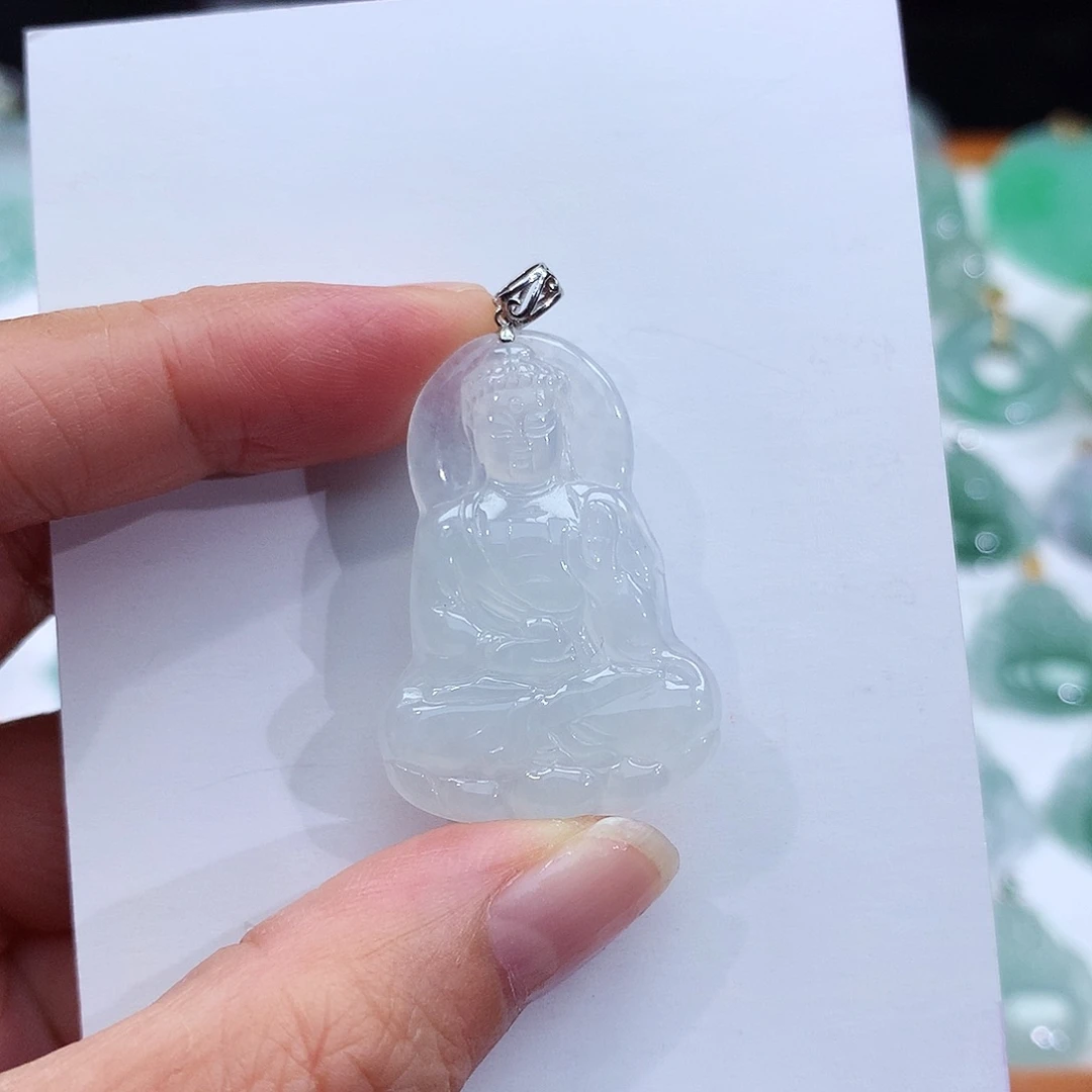 颈饰18K金镶嵌翡翠翡翠吊坠