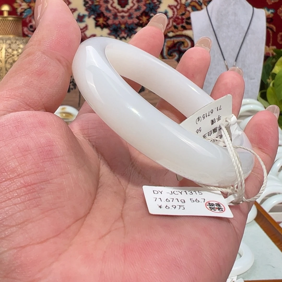 和田玉未镶嵌手镯天然新疆和田玉羊脂玉