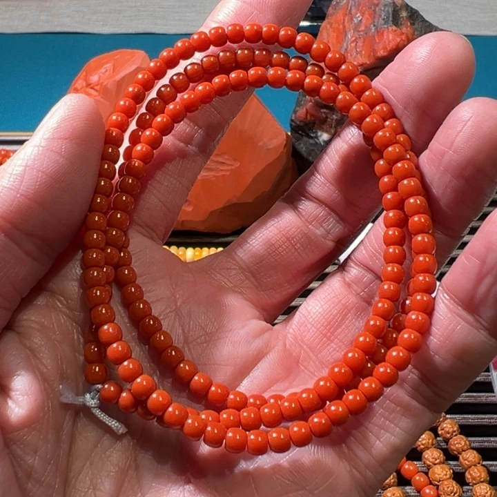 南红玛瑙未镶嵌珠链大水沟多圈 4.3mm