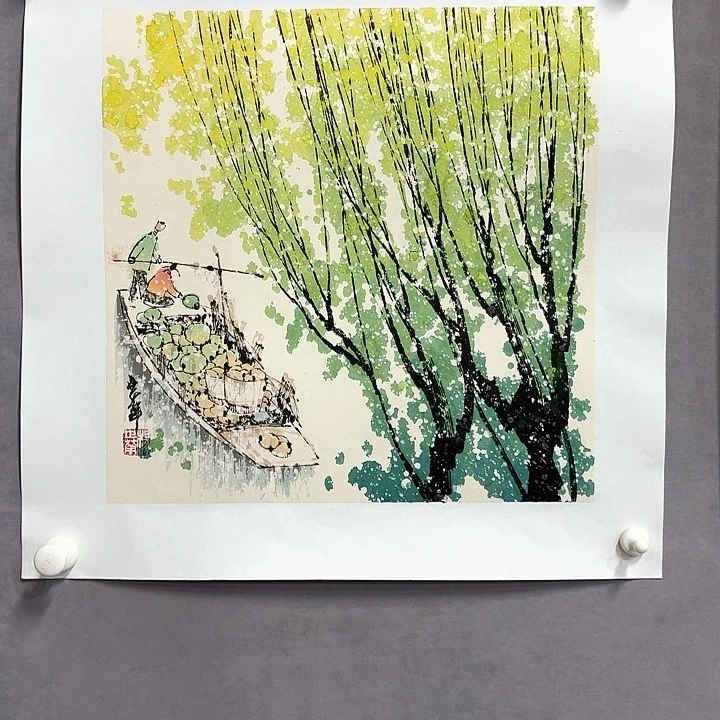 国画亲笔手绘放心去藏