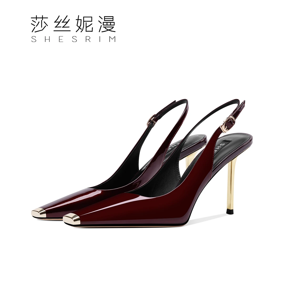 D138-新款气质细跟女单鞋方头女士浅口鞋黑色