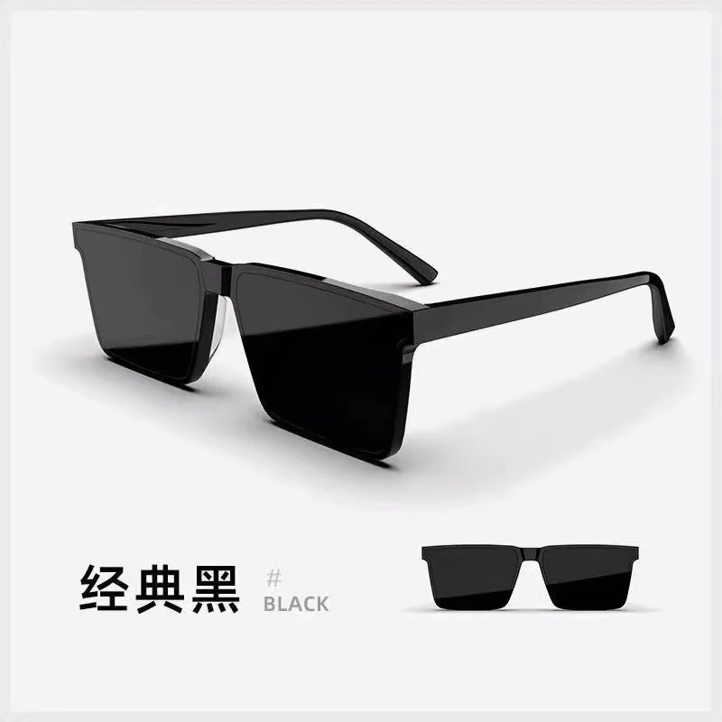 墨镜潮高级感ins韩版方框大脸眼镜开车男士专用偏光痞帅太阳眼镜