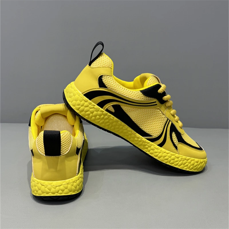 男士潮鞋2025夏季新款低帮软底网面透气潮流拼色舒适百搭休闲男鞋