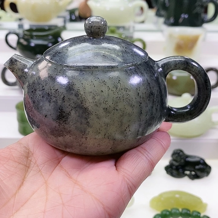 未镶嵌和田玉挂件茶壶190m l