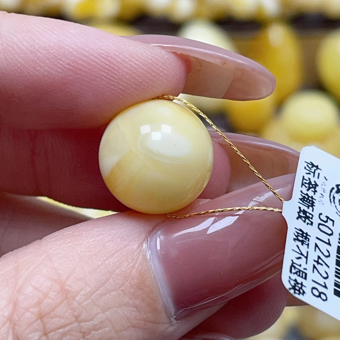 蜜之缘珠宝天然原矿琥珀蜜蜡圆珠14.2mm微瑕