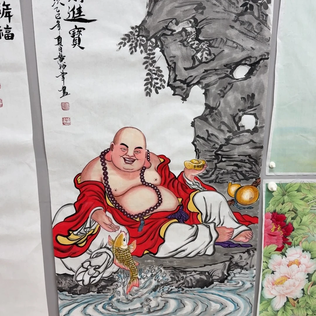 這***人国画四尺尺寸70X140纯手绘作品