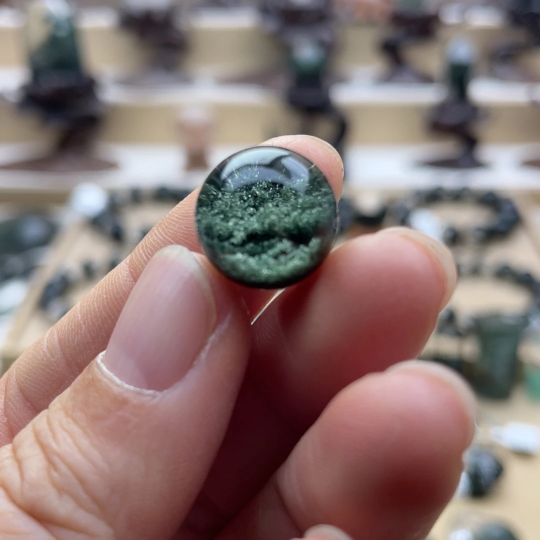 未镶嵌水晶颈饰绿幽灵聚宝盆单珠