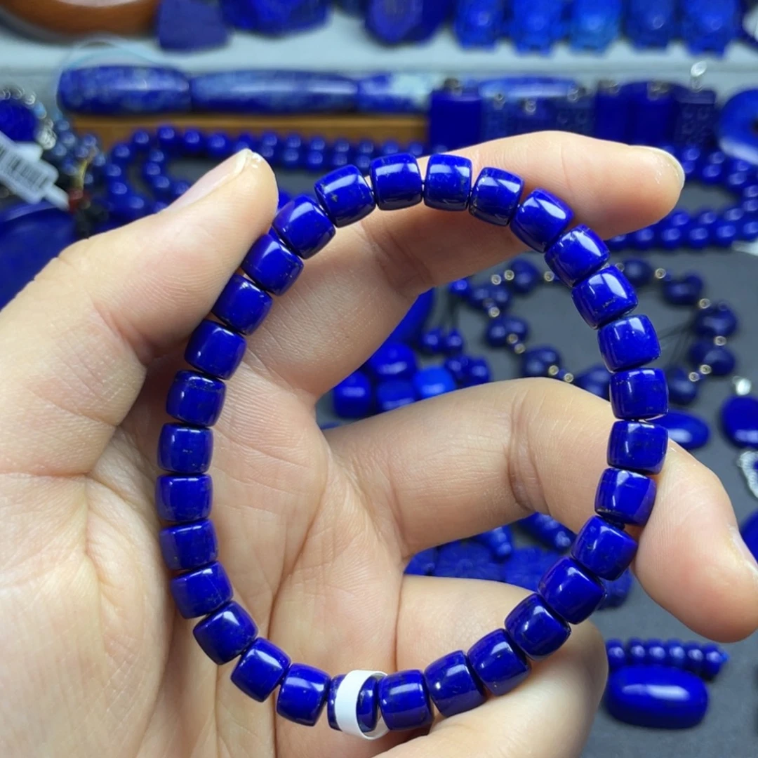 青金石未镶嵌直切手串7+