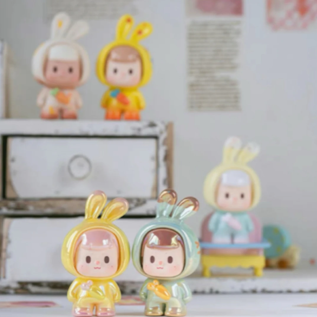 不二狼兔限定迷你盲盒萌粒手办桌面摆件