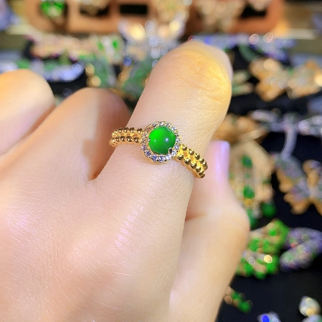 颈饰银S925镶嵌翡翠