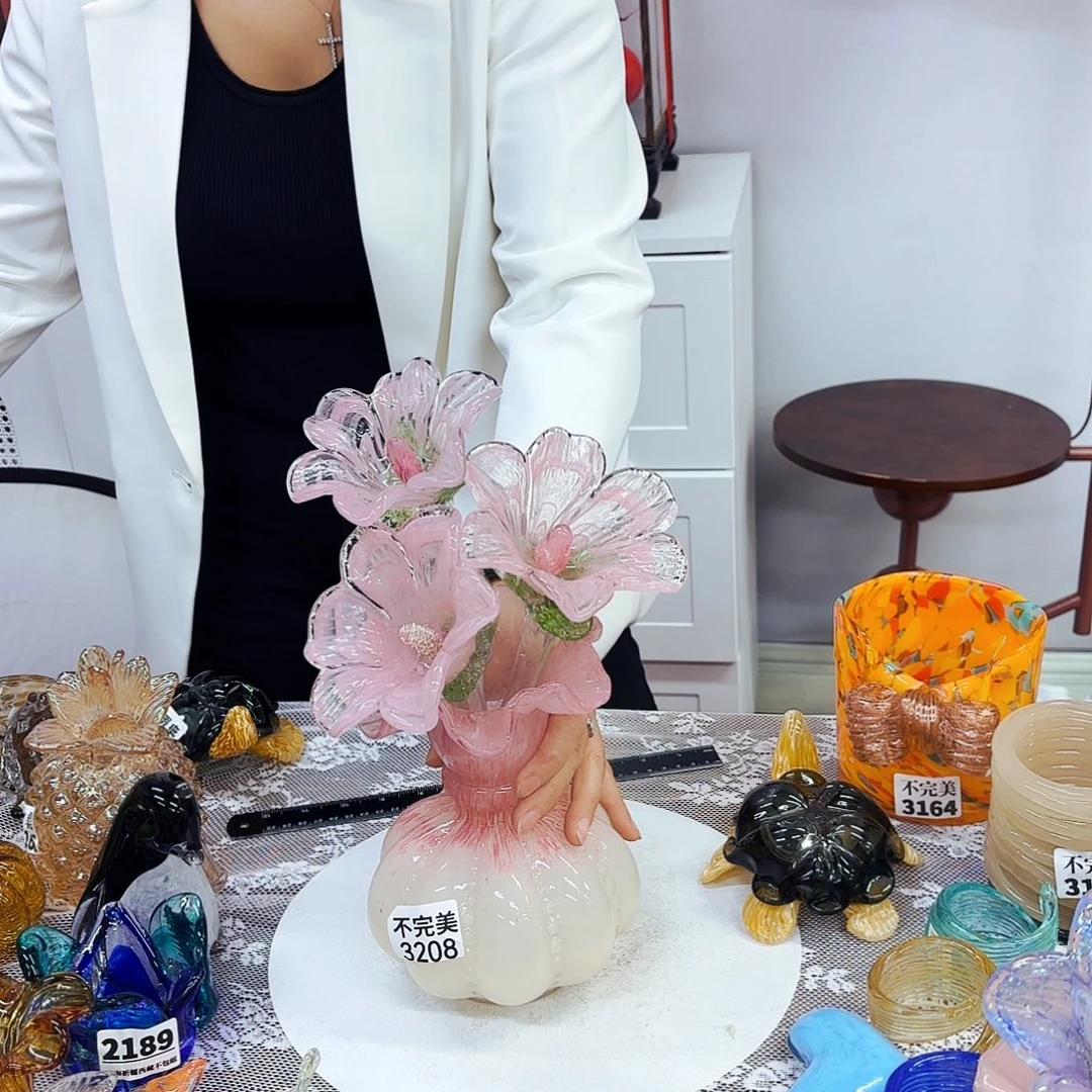3花1瓶安妮家居琉璃摆件不完美