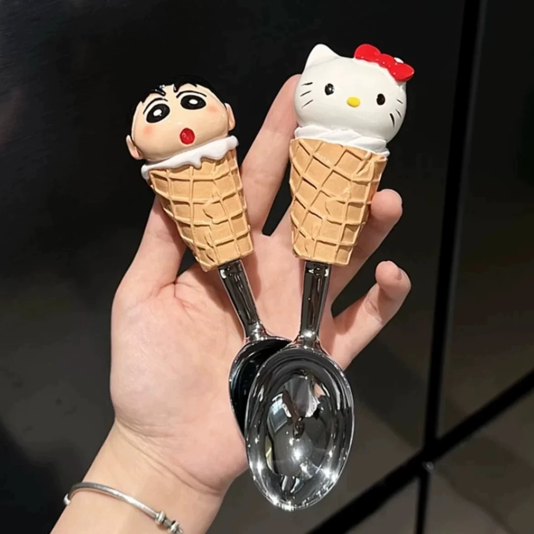 可爱kt猫西瓜勺高颜值少女心冰激凌勺子有钳螃蟹勺子创意卡通7938