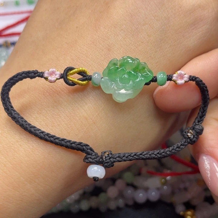 香***叶翡翠未镶嵌手绳89999990