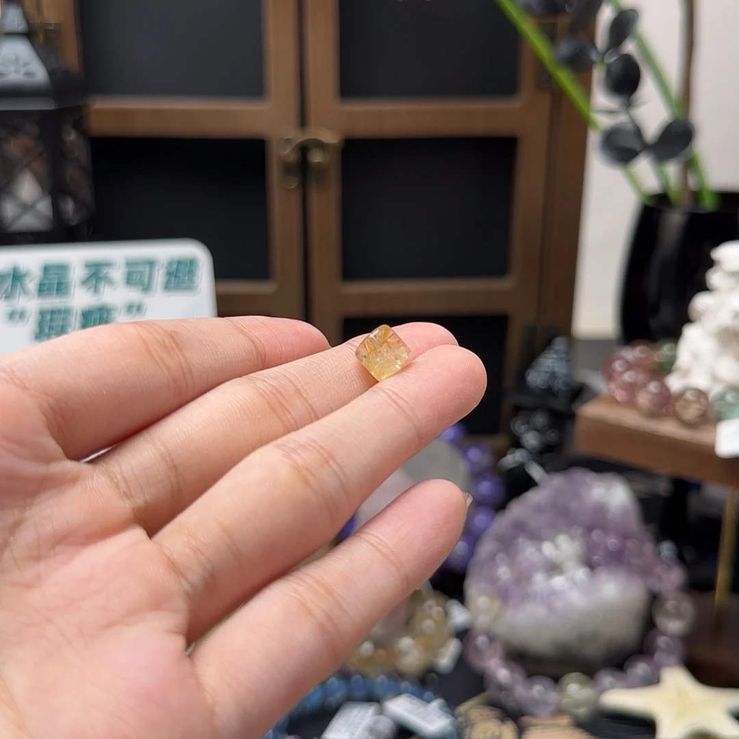 吊坠(不含链)未镶嵌水晶金发晶筒珠