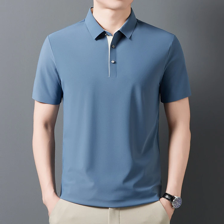 【UPF防晒凉感】夏季短袖男士商务休闲柔顺亲肤弹力透气上衣打底衫