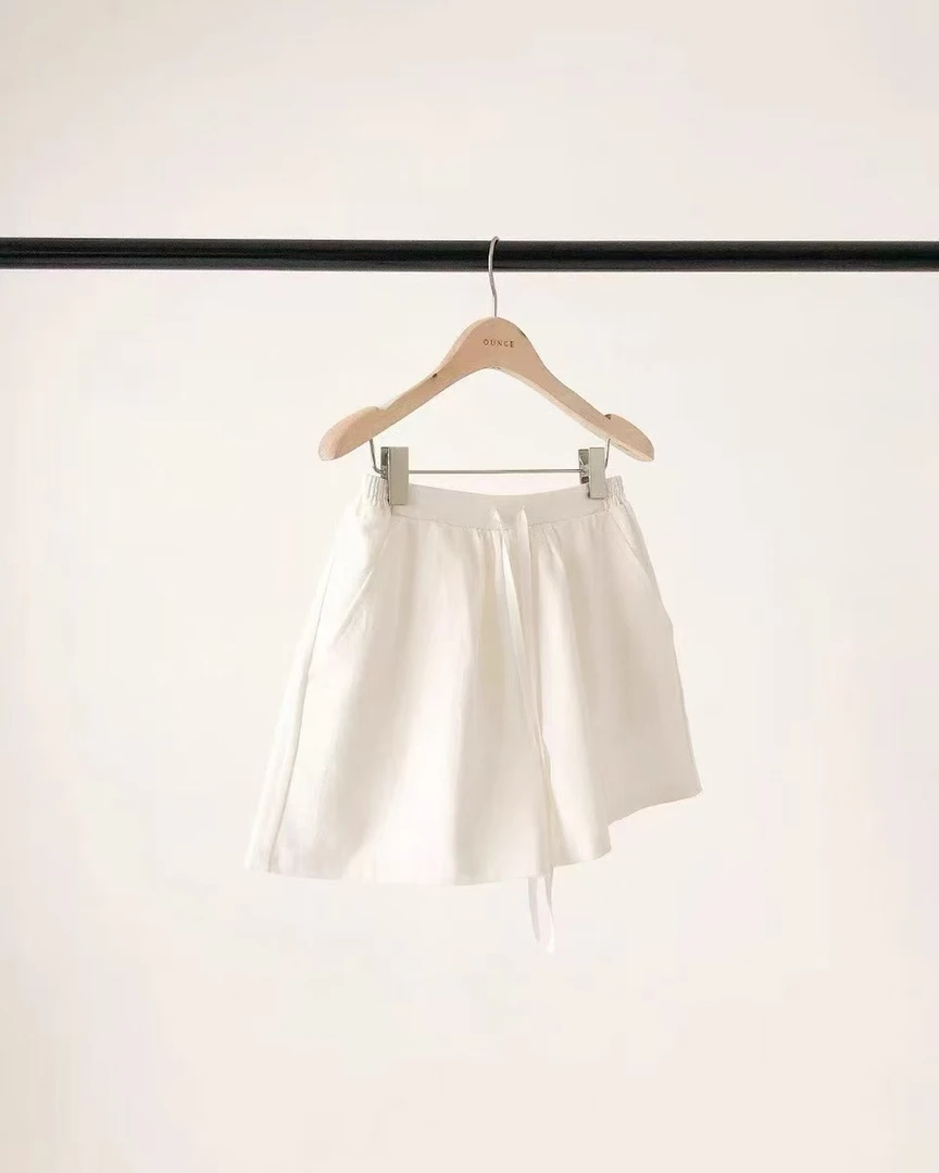 韩国东大门  OUNCE捏褶松紧抽绳短裤