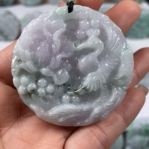 翡翠颈饰未镶嵌凤凰两面工福利