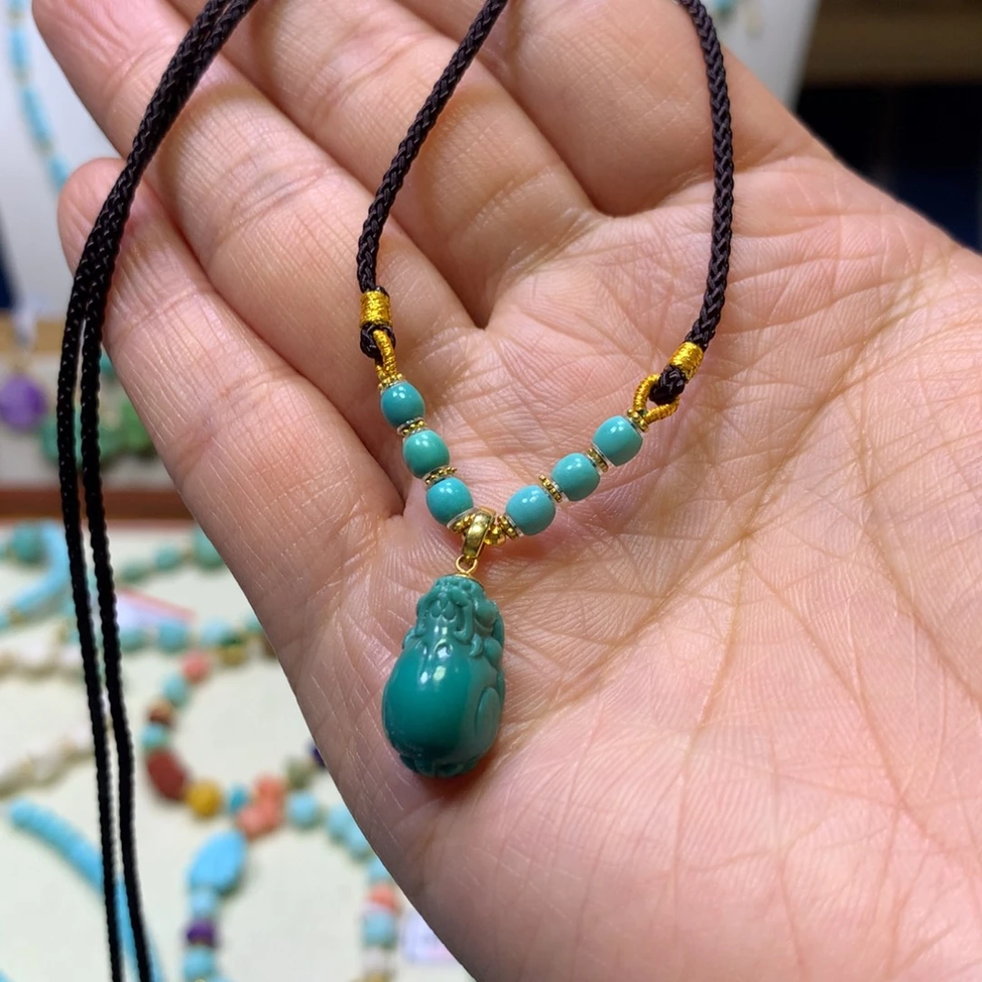 绿松石18K金镶嵌项链