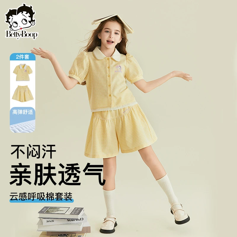 贝蒂童装女童正肩T恤短袖宽松裤子套装夏季中大童儿童两件套25350