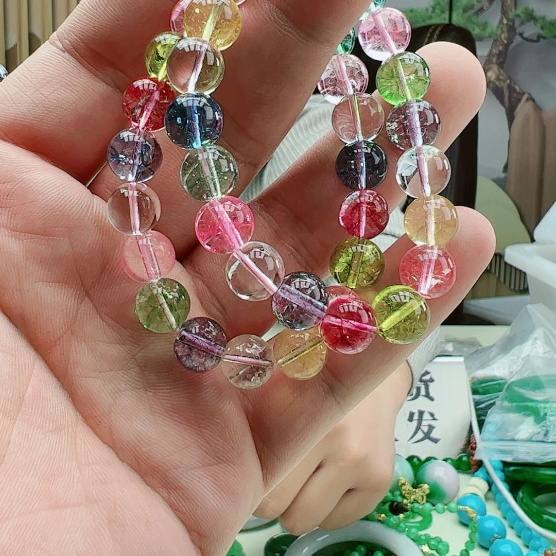 碧玺手链银S925镶嵌碧玺