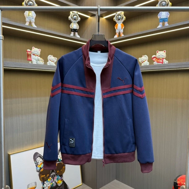 春季拼接经典简约风男装立领夹克减龄外套秋冬精致韩风休闲731-11