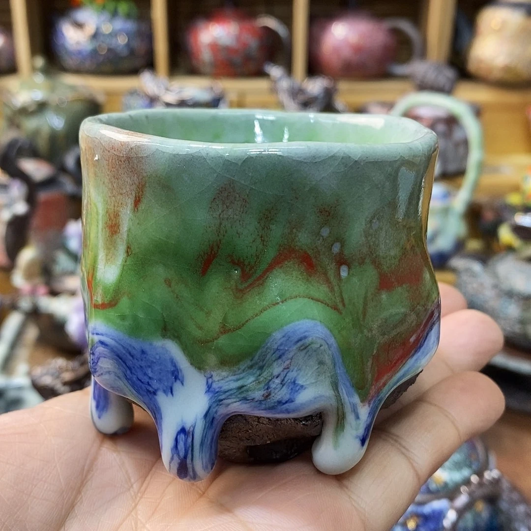 粗陶志野柴烧茶器