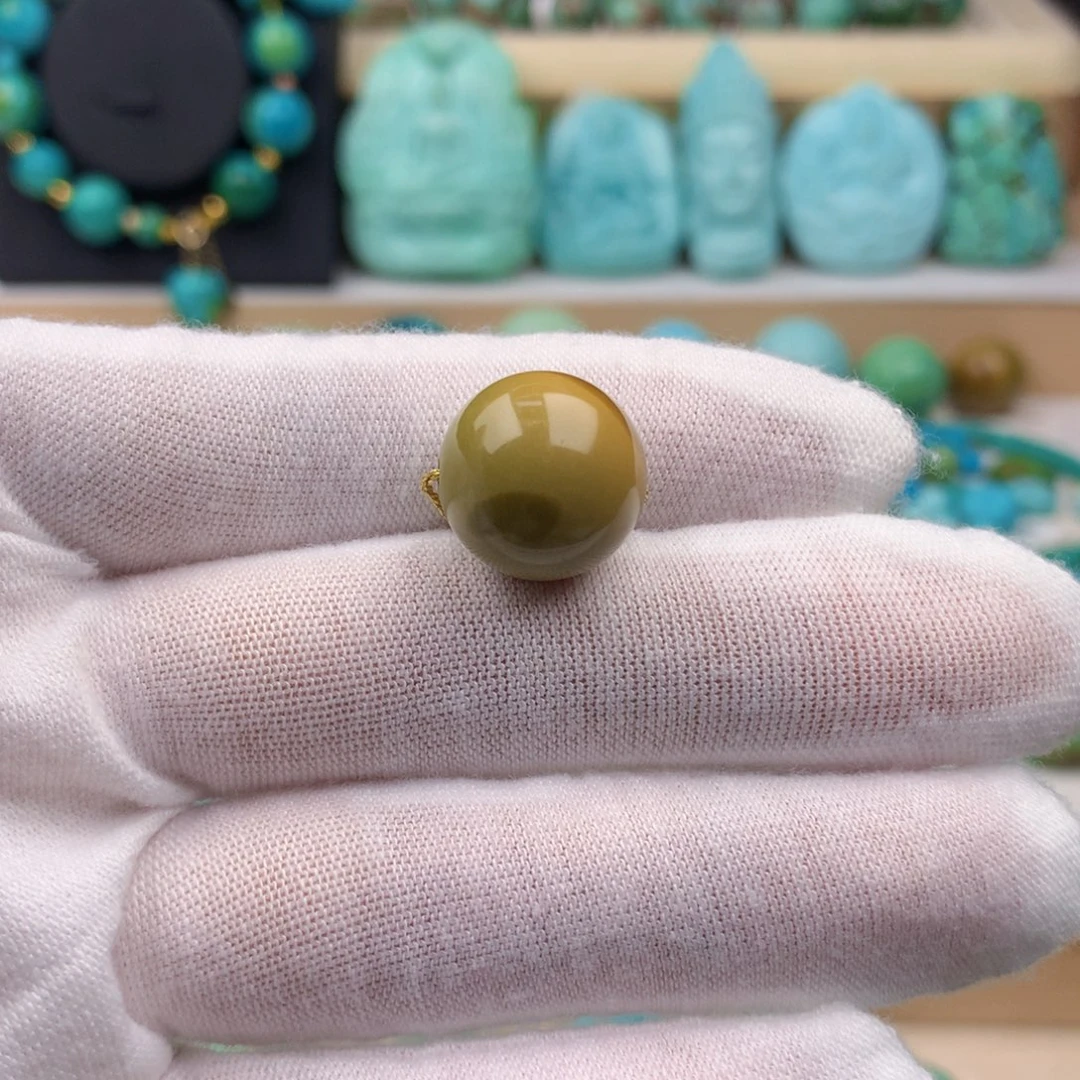未镶嵌绿松石珠宝奇石15mm