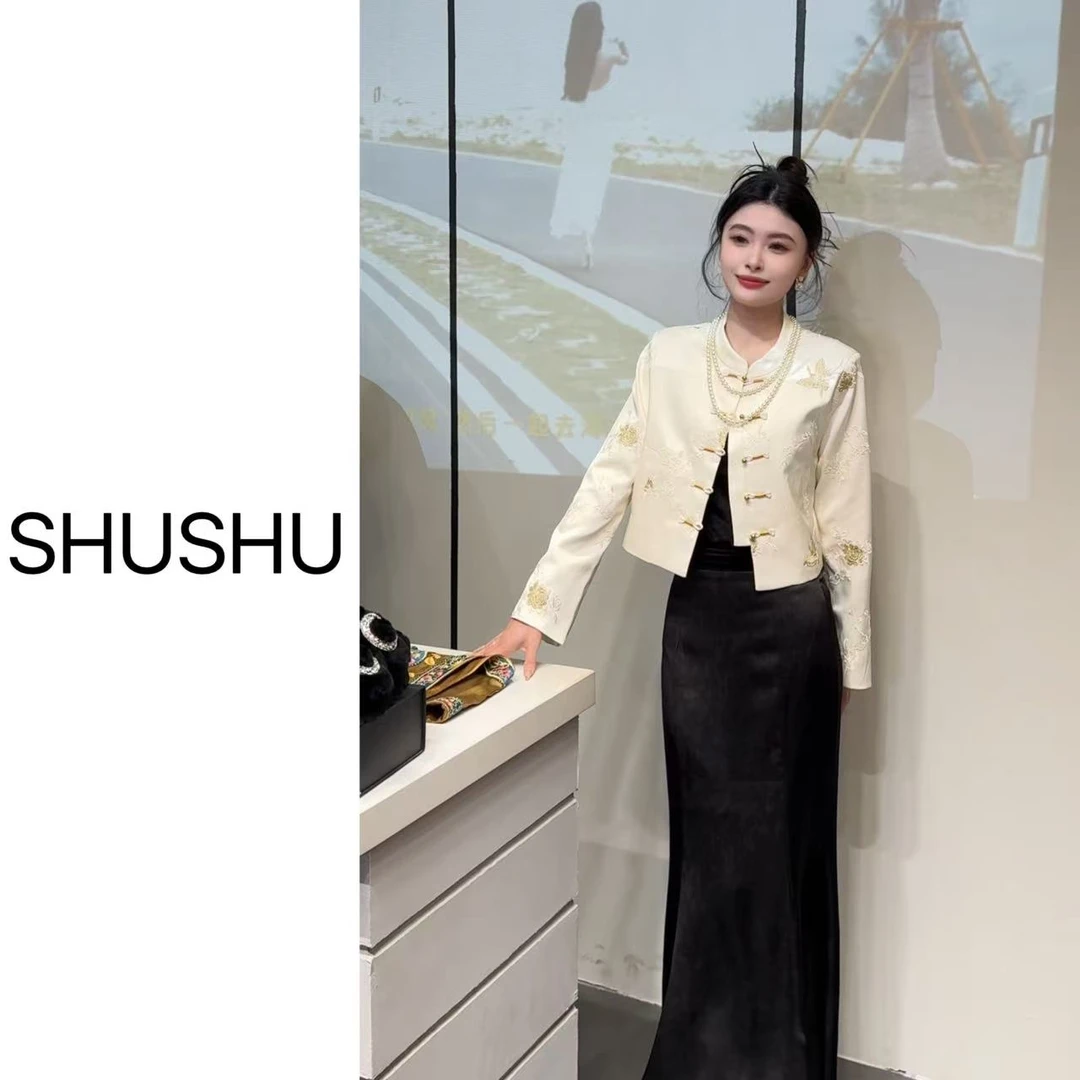 现货【春日蝶信】新中式显瘦刺绣网红轻奢春季国风外套