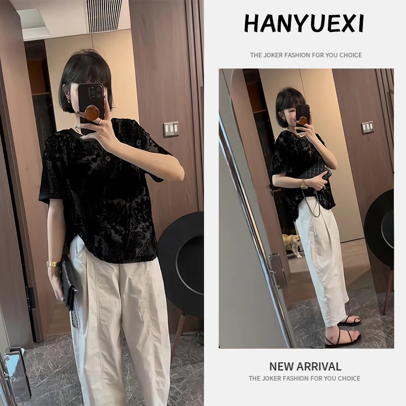 夏季一整套女装2025年新款韩版休闲宽松显瘦短袖上衣休闲裤两件套