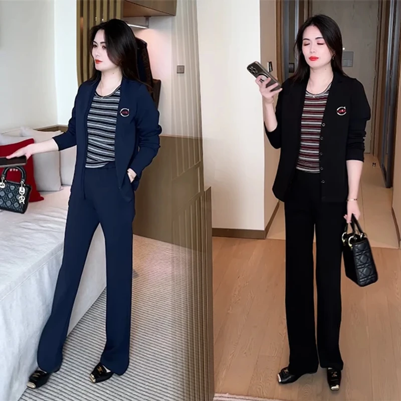 2025秋季新款休闲时尚穿搭气质洋气收腰显瘦不挑人长袖套装113