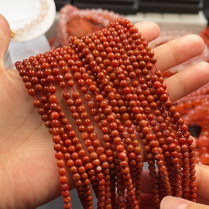 南红玛瑙未镶嵌多样性发货默认微瑕称重4mm2条