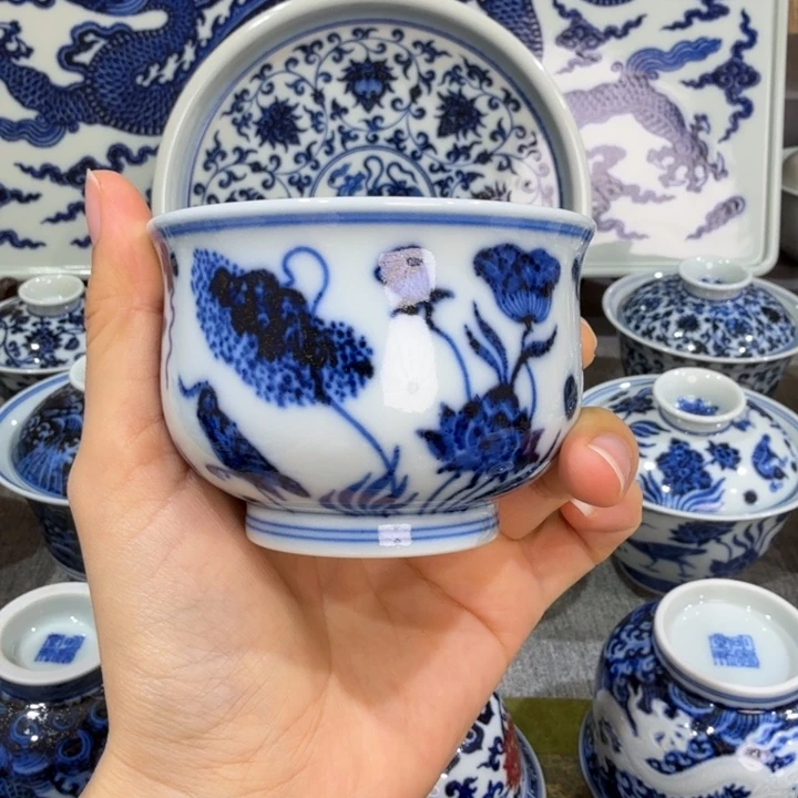 仿明永宣鹭鸶炉式杯