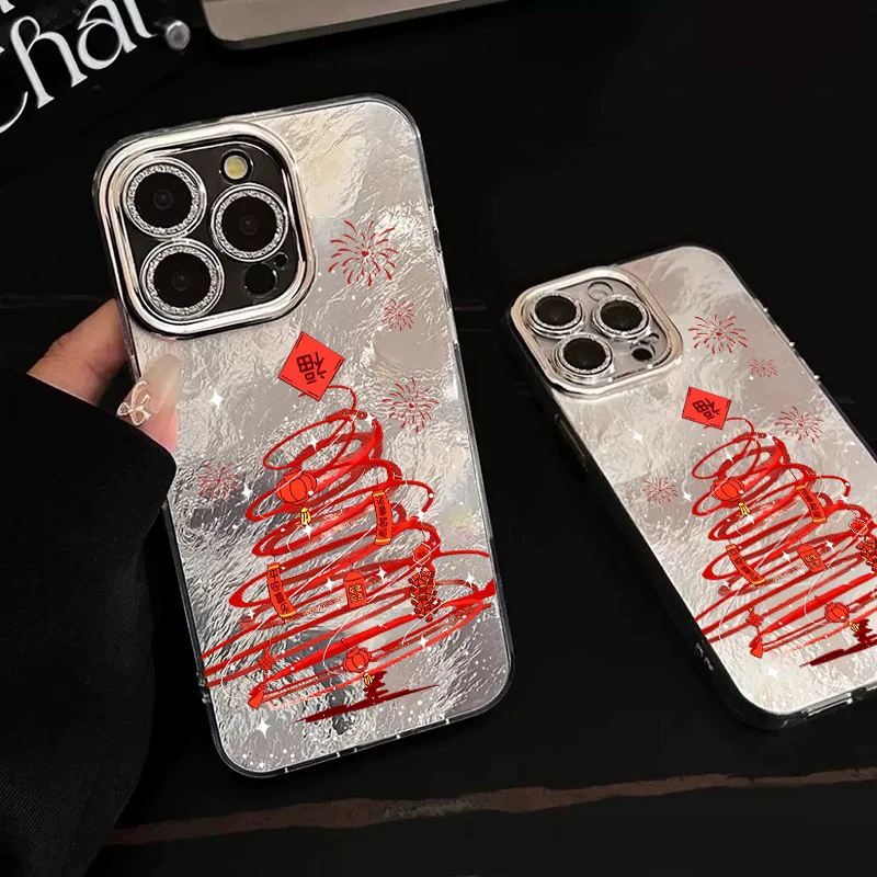 发财树新年手机壳全包镜头膜女防摔适用苹果15红米vivo华为小米
