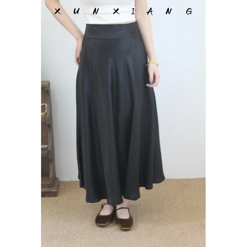 浔象丝绸『湘绮』桑蚕丝香云纱重锻太阳裙