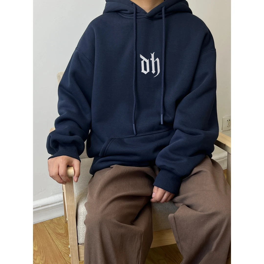 美式潮牌字母印花宽松连帽卫衣男女秋冬季百搭休闲情侣款休闲上衣