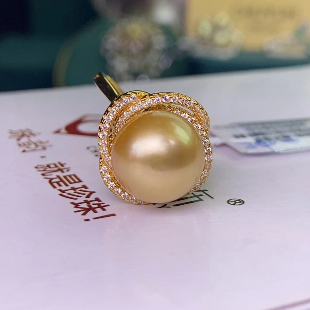 银S925镶嵌戒指海水珍珠