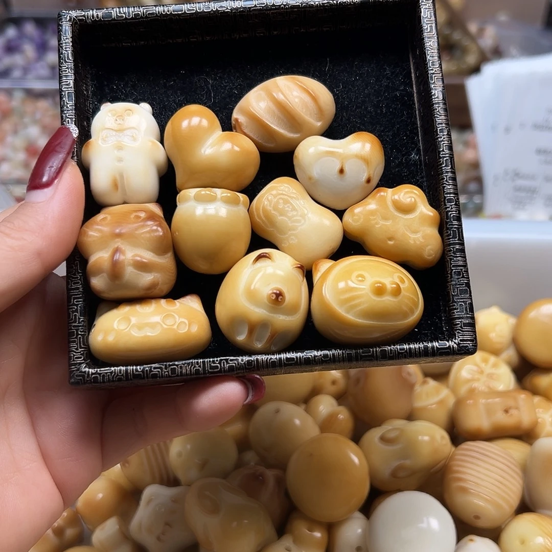手串菩提根/象牙果瑕疵炭烤混11颗有裂