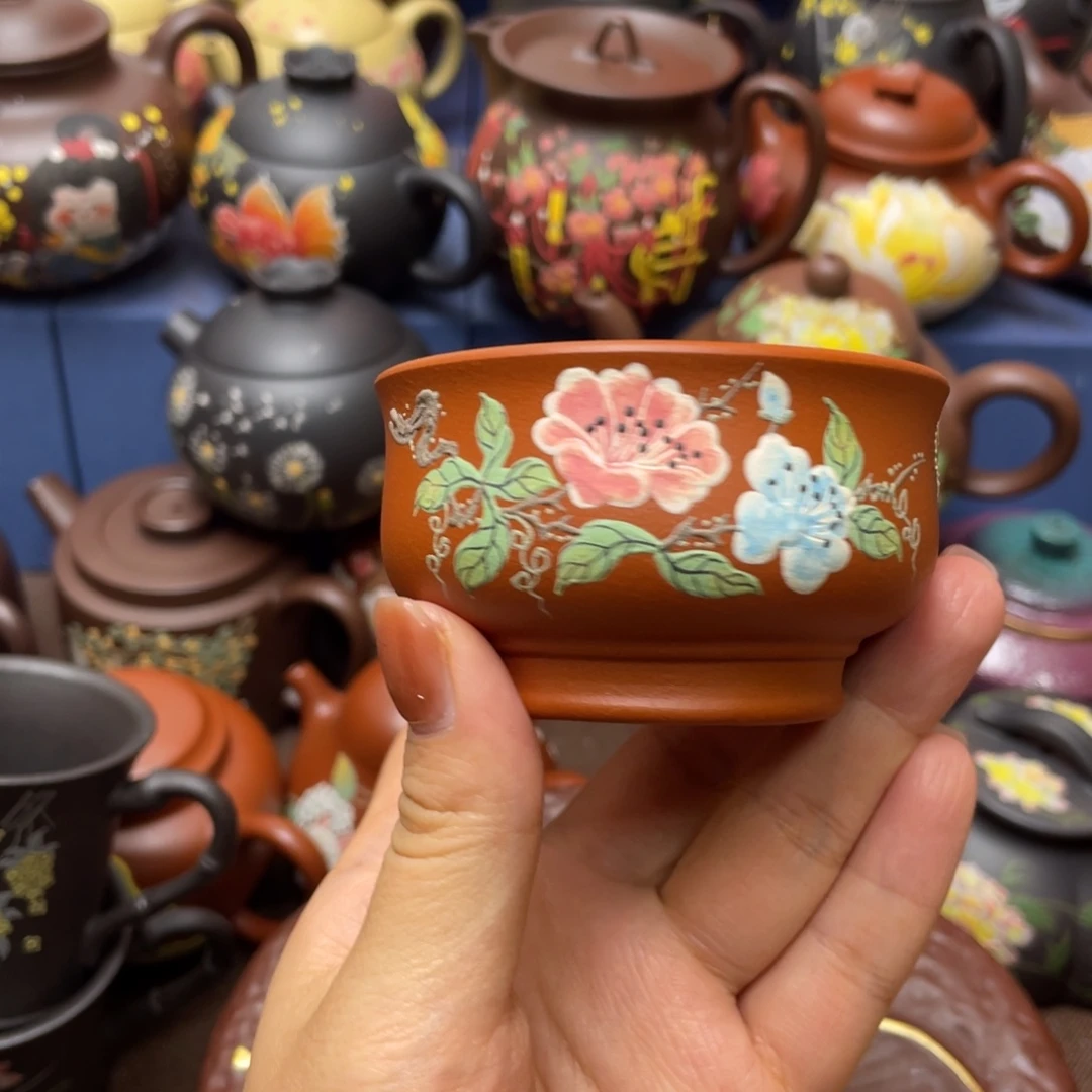 茶杯红泥紫砂主人杯100cc