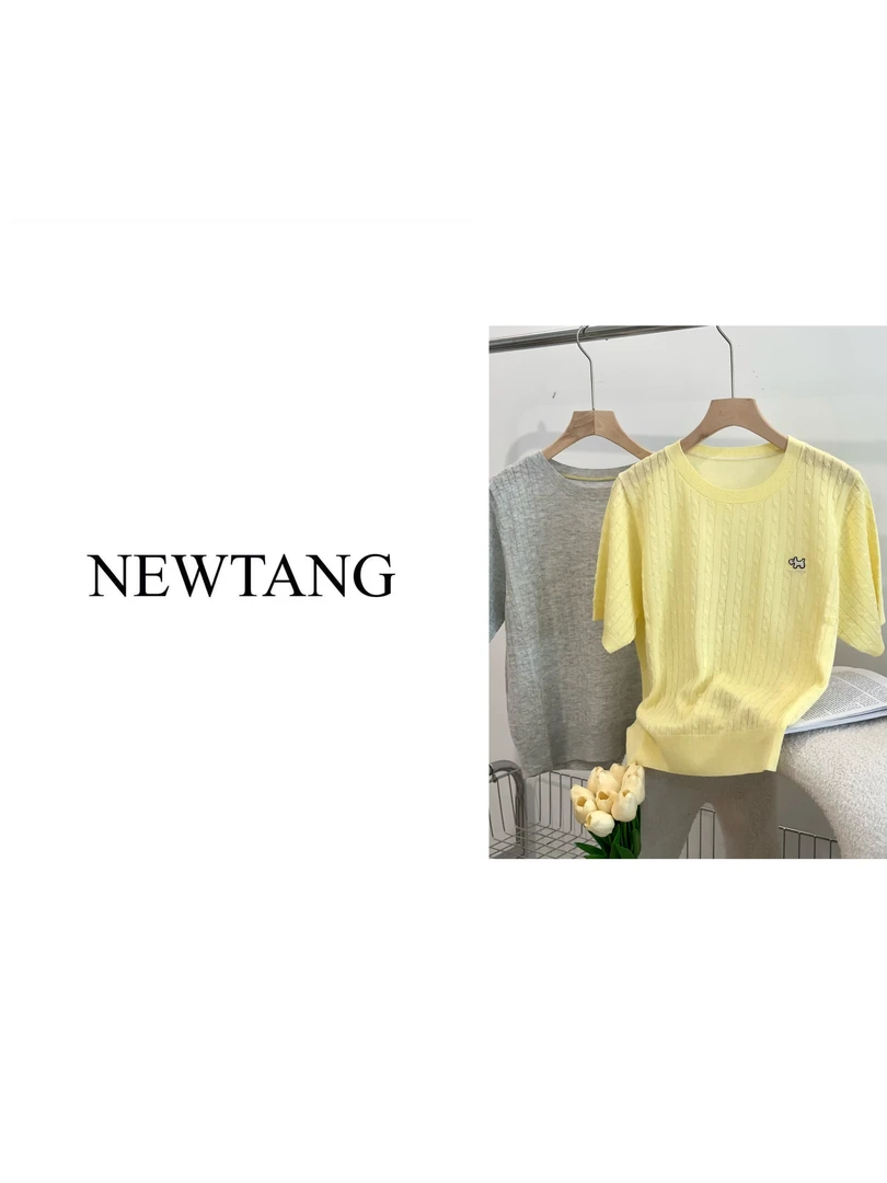 【狗狗麻花】193 轻奢时尚显瘦圆领天丝亚麻狗狗休闲短袖