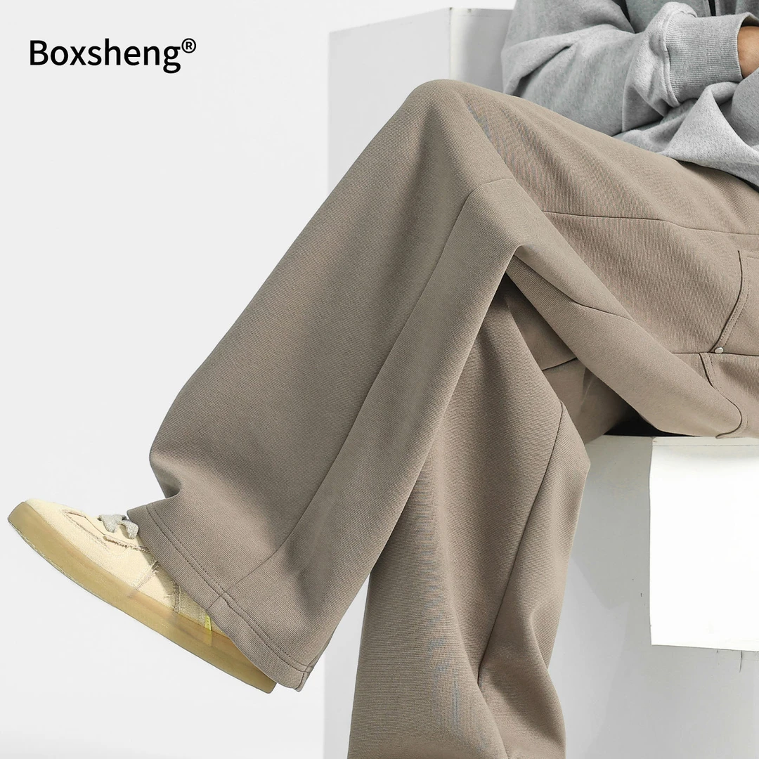 PYHEM美式裤男春秋直筒裤阔腿卫裤秋季男裤2025新款男士休闲裤