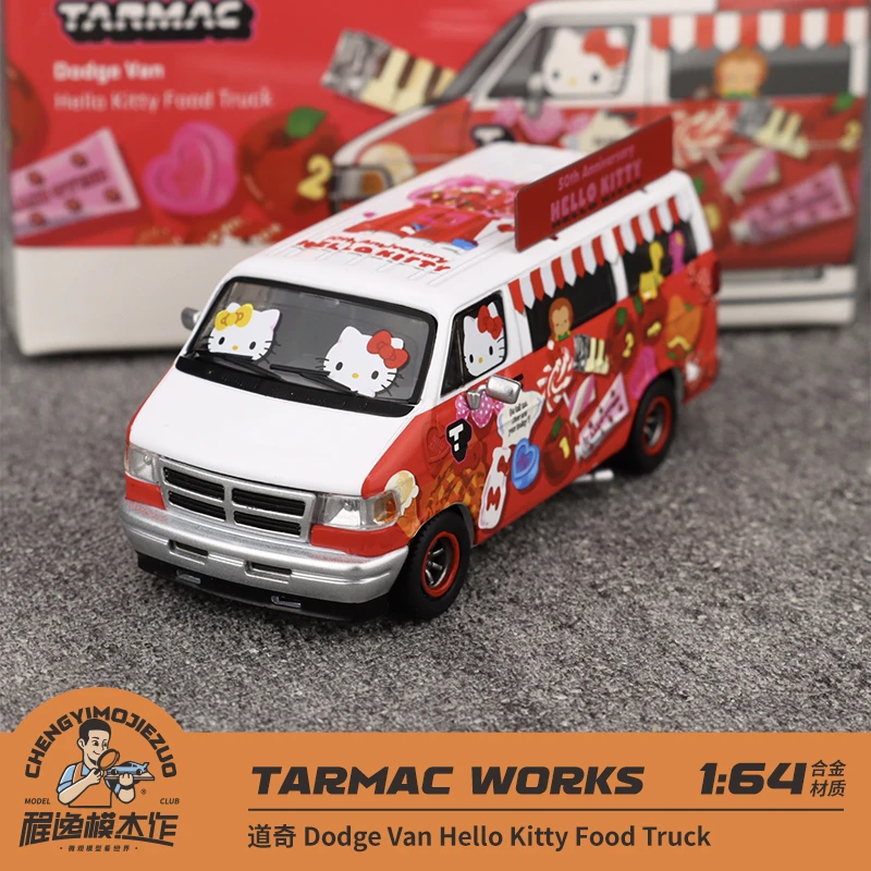 TW 1:64 道奇 Dodge Van Food Truck Kitty涂装餐车 合金汽车模型