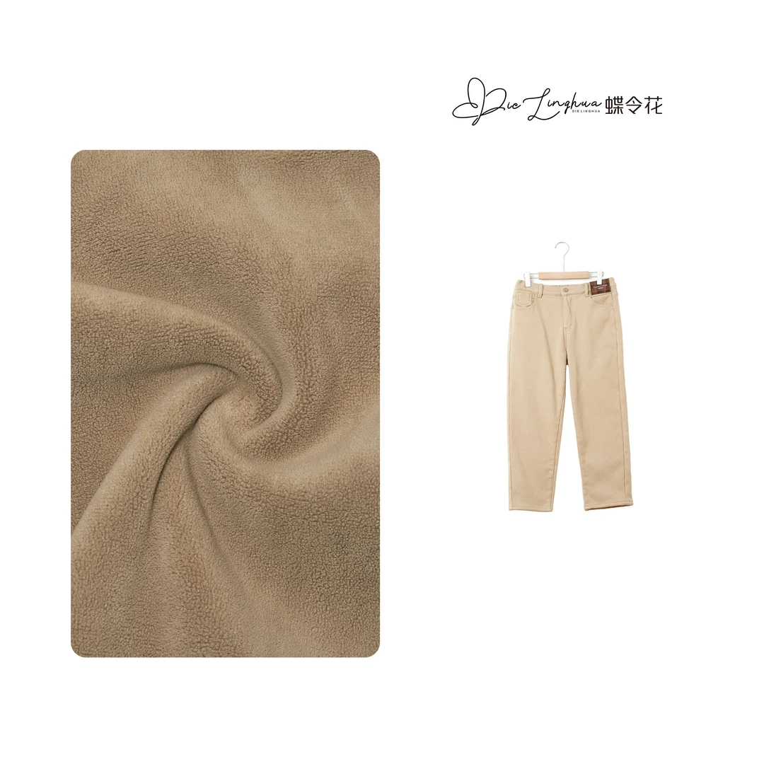 蝶令花秋冬季琥珀流光加绒温柔保暖直筒宽松显瘦百搭牛仔裤24945