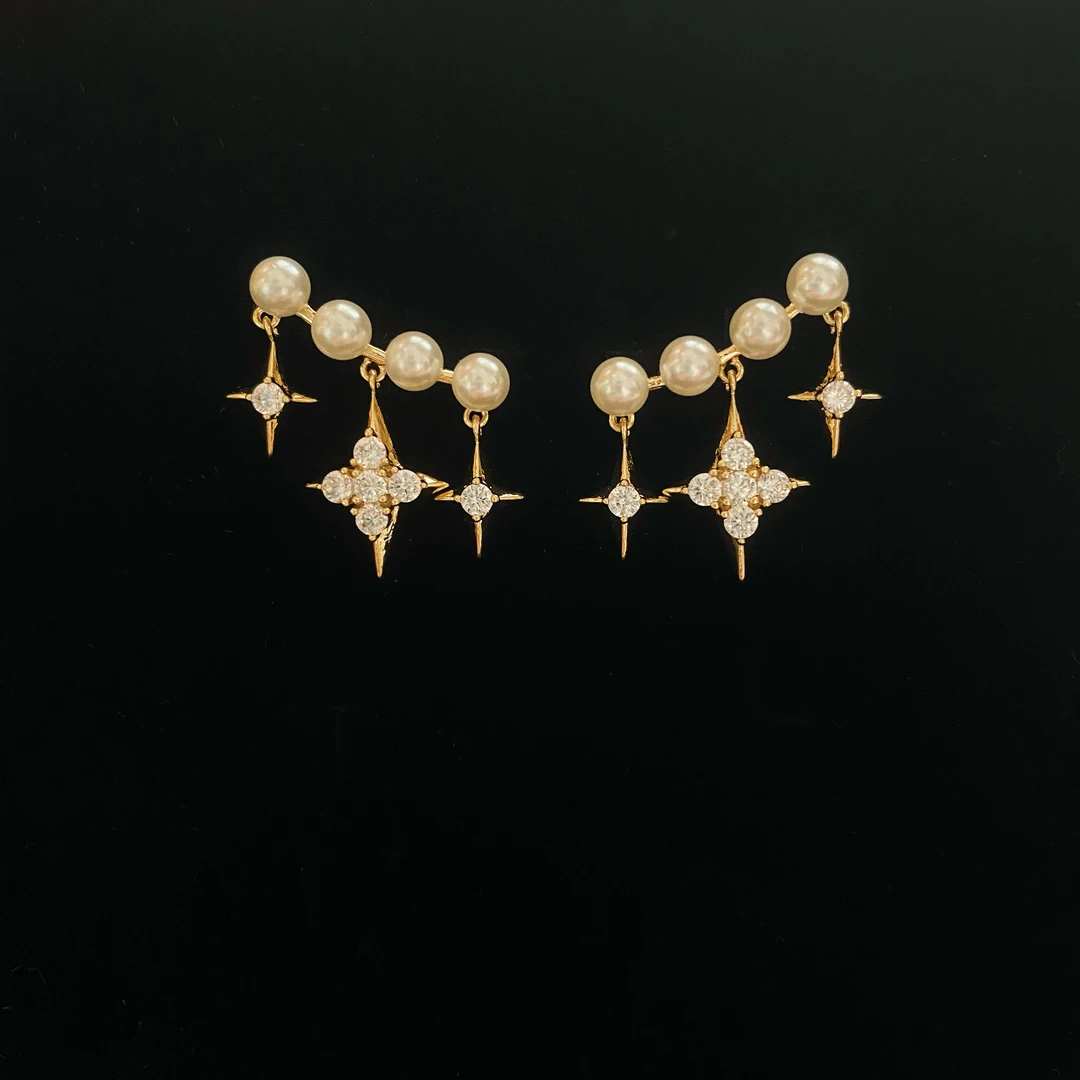 铜合金耳饰 ASTRA【星河浮霁】气质轻奢简约设计感星星吊坠耳环E02