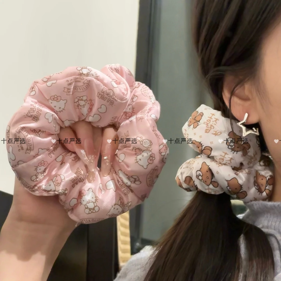 可爱减龄~Kitty猫发圈甜美少女大肠发圈ins风小众新款百搭