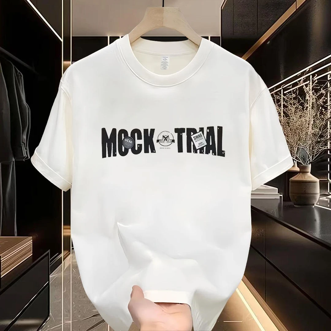 特大码300斤美式潮牌短袖t恤夏季男女白色纯棉圆领ins男百搭上衣