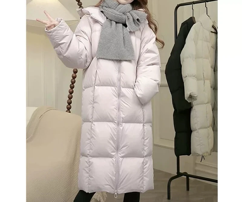 2025新款贝贝长韩版中长款羽绒服女加厚百搭气质连帽冬季休闲外套